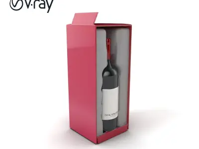 Premium Wine Shipping Carton Foam Insert model pack Low-poly 3D model