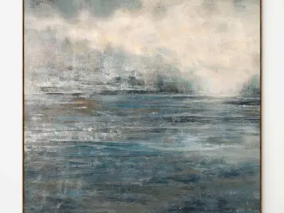 Plaster two square photo frames 36 Low-poly 3D model