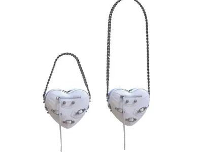 Balenciaga Le Cagole Heart Mini Bag White Low-poly 3D model