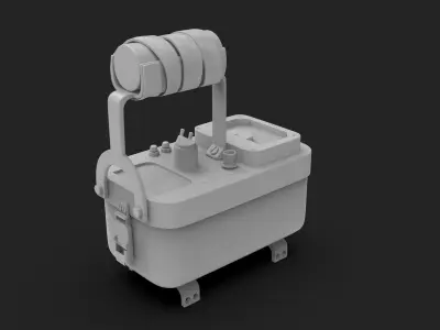 Geiger Counter Highpoly Low-poly 3D model