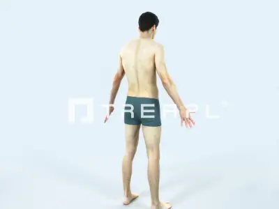 Prime F Beach Animated Rigged Sports Man Low-poly 3D model