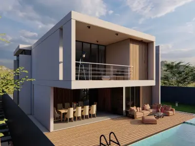 modern villa 3D model 3