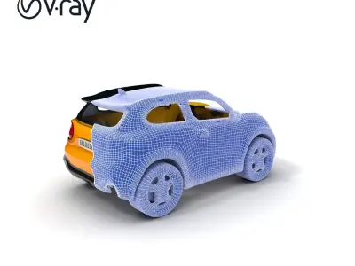 Compact SUV D model pack for versatile usage Low-poly 3D model