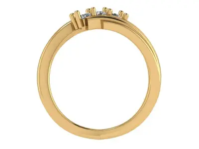 criss cross ring 3 diamond center  3D print model