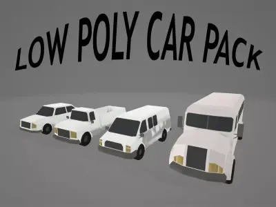 Car pack Low-poly 3D model
