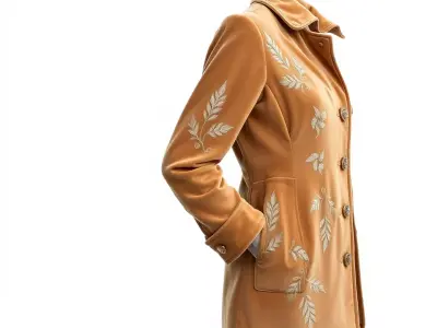 Embroidered Tan Jacket model pack Low-poly 3D model