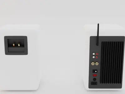 Speaker two wooden speakers Low-poly 3D model