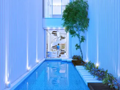 House with pool 3d 3D model