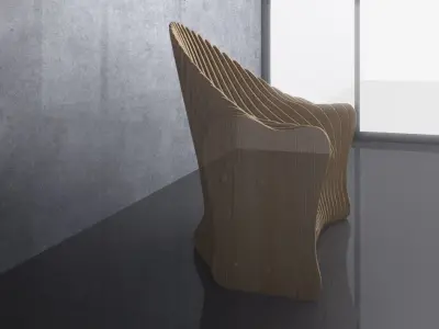 Parametric Wavy Wooden Furniture 08 -  CNC files for cutting 3D model