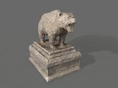Bear Statue Low-poly 3D model