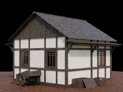 Medieval Village Asset 17 - 4K Textures Game Ready Low-poly 3D model