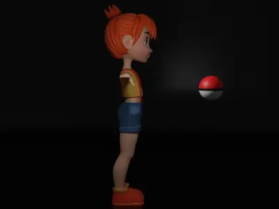 Cartoon Girl Low-poly 3D model