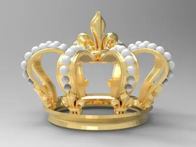 Ornate Royal Crown 3D Model 3D print model