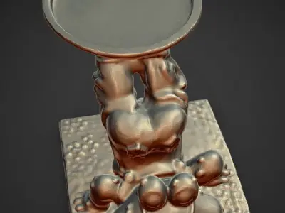 froggy legs in the air plate holder 3D print model
