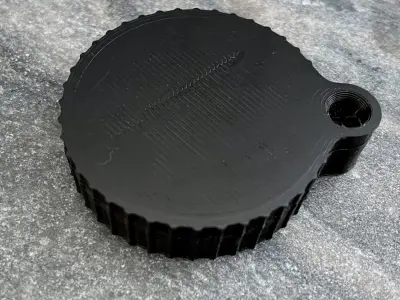 Apple AirTag Screwtop case with attachment hole Open  and Closed 3D print model