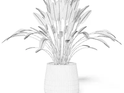 Plant 3D Model in White Pot 3D model