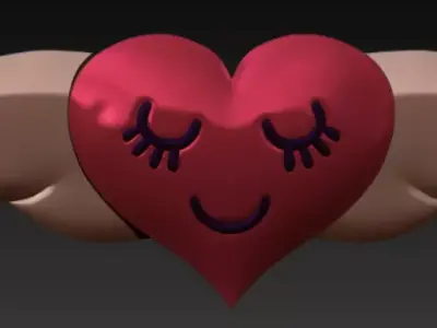 HEART WITH WINGS RETRO DECOR 3D print model