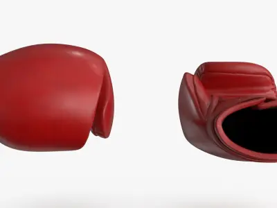 Boxing Glove Red Low-poly 3D model