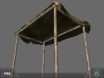 Old Cloth Tent Free low-poly 3D model