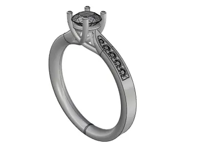 Engagement Diamond Ring 001 Free 3D print model