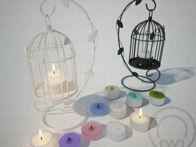 Tealight Lantern Stand Classic Birdcage 3D model