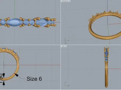 solitaire woman ring 3D print model