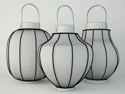 Bamboo Lanterns 3D model