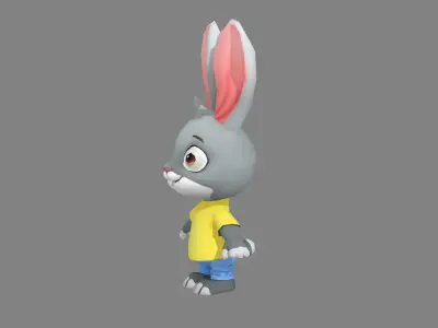 Cartoon rabbit Low-poly 3D model get