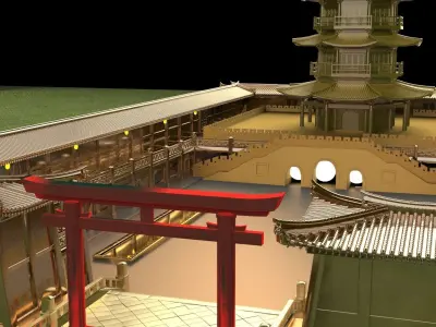 Chinese ancient tower  3D model