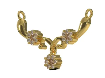 Floral Cluster Collar stl 3dm Pendant model jp0364 3D print model