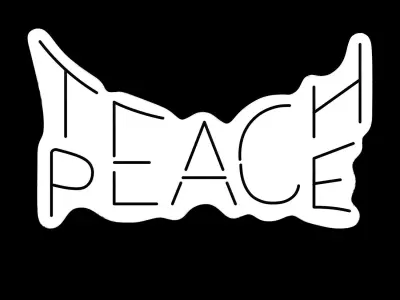 Teach Peace Neon Sign 3D model