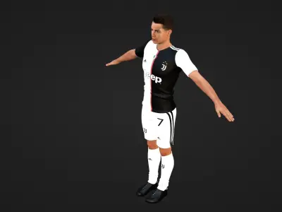 Cristiano Ronaldo - Juventus Low-poly 3D model