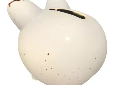 Vintage Distressed Piggy Bank Low-poly 3D model