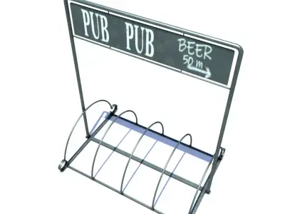 Bicycle Rack Low-poly 3D model