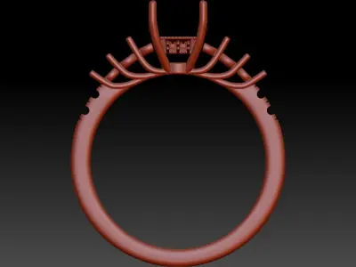 1 Carat Modern Bridal Engagement Ring 3D print model