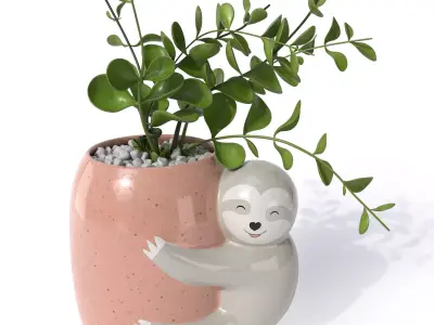 Vase-08 sloth planter Low-poly 3D model