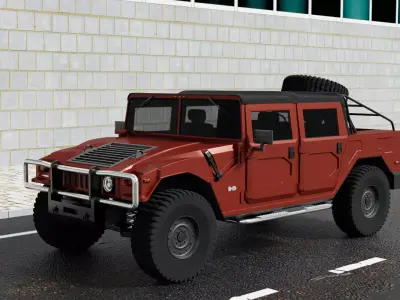 HUMMER H1 PICKUP SOFT ROOF FOR SUBDIV 3D model