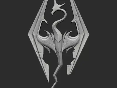 Skyrim elder scrolls logo 3D print model