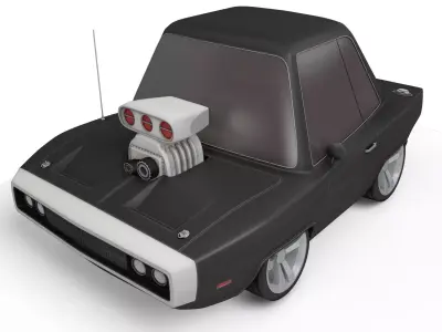 generic muscle cartoon car  3D model