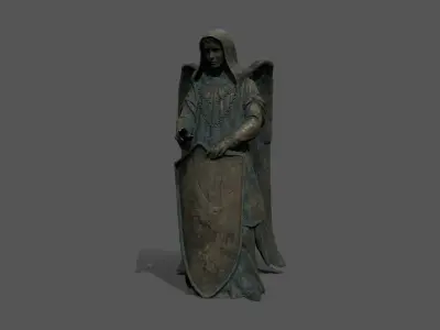 woman Statue Low-poly 3D model 5