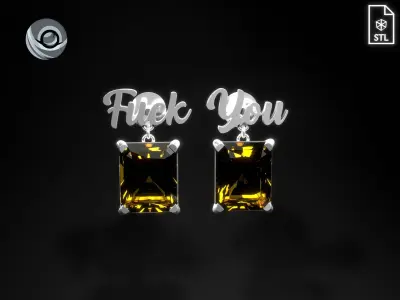 DIY Fuck You earrings for Sla 3D printing and jewelry casting 3D print model