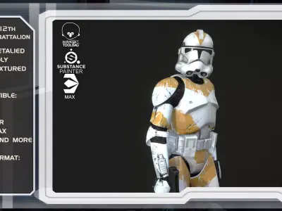 clone trooper 212th attack battalion Low-poly 3D model