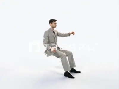 Posture 20E Driver Driving Sitting Elegant Business Man Low-poly 3D model