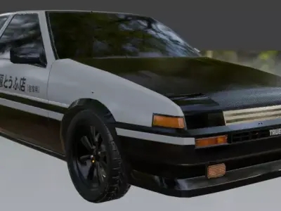 Toyota AE86 Tureno Low-poly 3D model