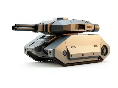 Futuristic Battle Tank D Model Pack Low-poly 3D model