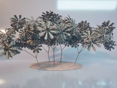 Conceptual shrub S1Bv3 Low-poly 3D model