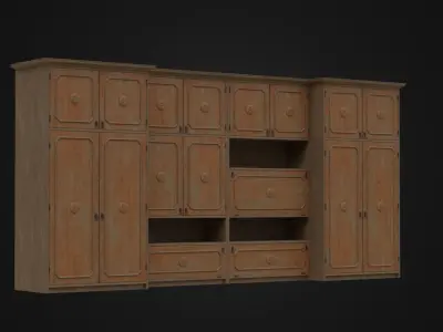 Old Soviet era Cabinet Low-poly 3D model