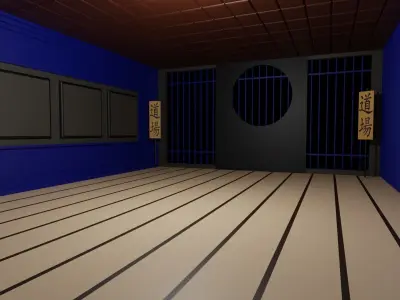 Kung-Fu Hall Low-poly 3D model
