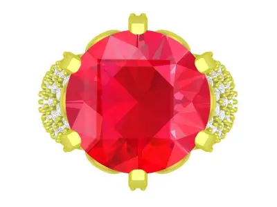 Luxury Round Halo Engagement Ring  4083 3D print model