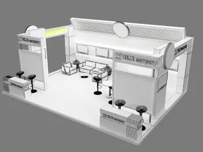  Booth Exhibition Stand a77  3D model